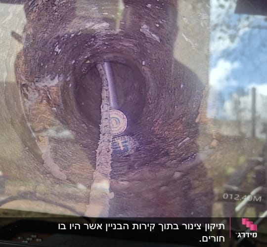 צילום פנים צינור עם סיב אופטי